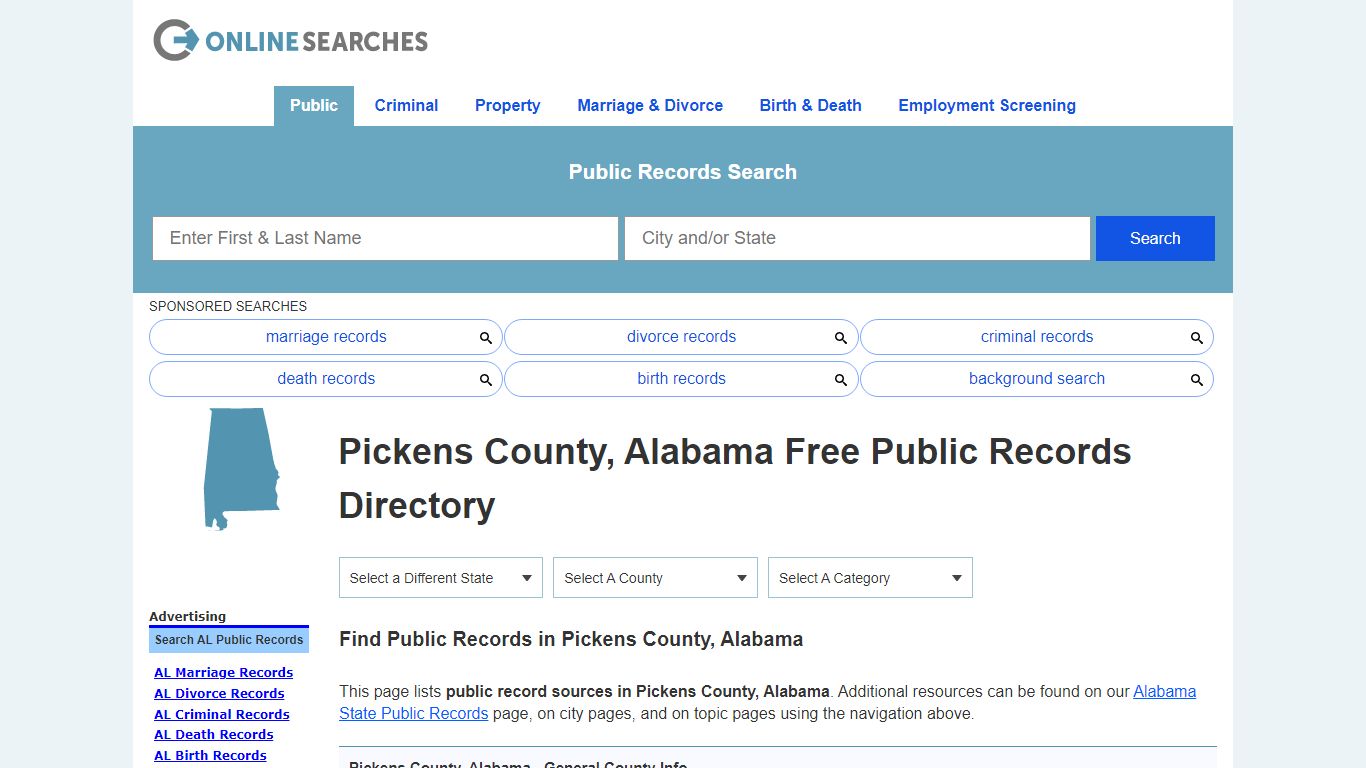 Pickens County, Alabama Free Public Records Directory